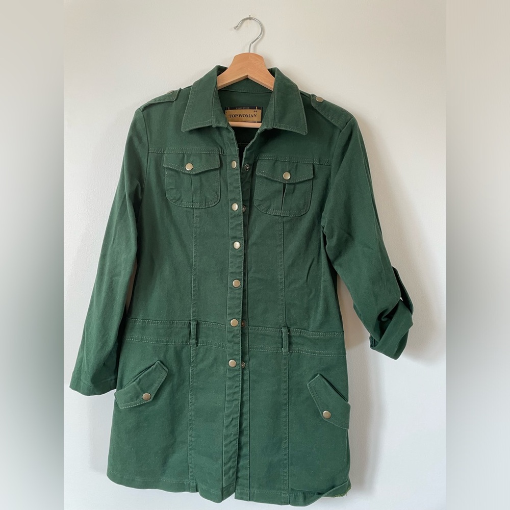 Retro Forest Green Cargo jacket/dress